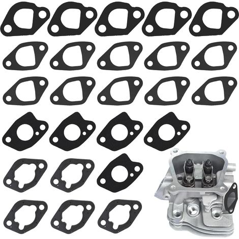 Kit di guarnizioni per carburatore da 25 pezzi per scarico e aspirazione, guarnizione della testata del carburatore non emisferica, adatto per motori Honda GX160 GX200 Predator 196cc 212cc Generac Cha