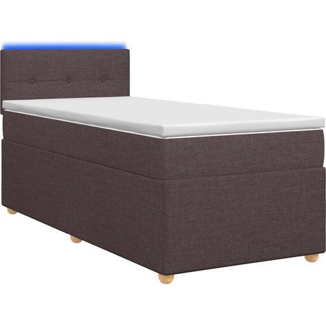 Maison Exclusive - Letto box spring con materasso Marrone Scuro 90 x 190 cm (1/5)
