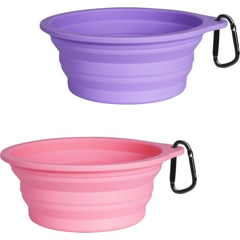 Gamelle Pliable en Silicone pour Chien, sans BPA, Lavable au Lave-Vaisselle, Portable, Pliable et Extensible, pour Chien, avec 2 mousquetons (1/5)