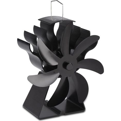 Fireplace Fan – 7 Blade Heat Powered Fireplace Fan for Wood Stoves/Fireplaces (Black) (1/5)