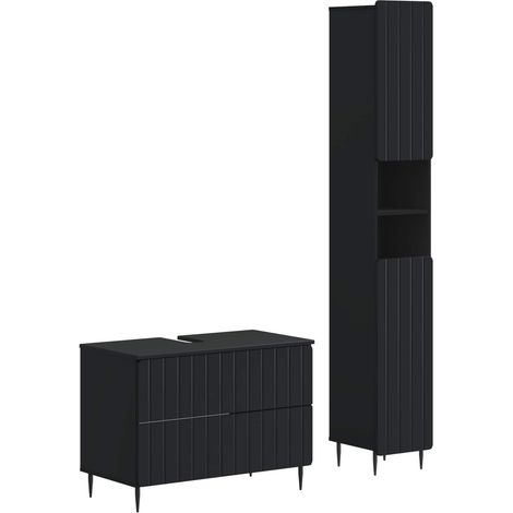 Ensemble de 2 meubles de salle de bain ZWOLLE Noir vidaXL (1/5)