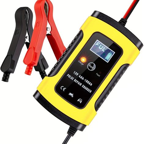 Chargeur De Batterie 12 V - 5 A - Affichage LCD Intelligent - Entretien Automatique Pour Batteries Plomb-Acide 4 Ah À 100 Ah - Voitures Motocycles Tondeuses (1/5)
