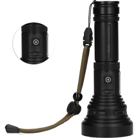 Lampe torche polyvalente en alliage aluminium recharge USB portée 1500 m LED pour chasse pêche randonnée (1/5)
