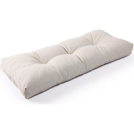 Coussin de Banc antidérapant touffetée en Mousse à mémoire de Forme, résistant à l'eau, Durable et épais, pour extérieur/intérieur, 91,4 x 35,6 x 10,2 cm, crème (1/5)