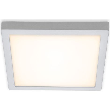 LED Aufbauleuchte Deckenlampe 21 Watt Quadratisch 3000K Chrom-Matt Briloner