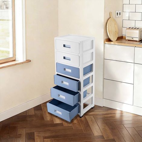 YISSALE-Kunststoff-Rollcontainer mit Schubladen - mobiler Schubladenschrank als Aufbewahrungswagen für Kosmetik, Tee-Zubehör, Bastelmaterialien und Kräuter, geeignet für Schlafzimmer, Wohnzimmer, Büro (1/5)