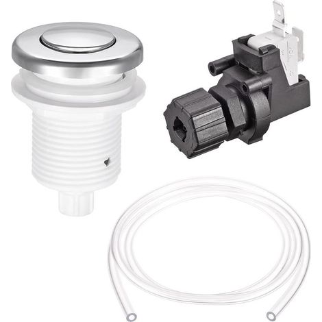 32-mm-Pneumatik-Steuerknopf für Spülbecken mit Luftschlauch und Mikroschalter, kompatibel (1/5)