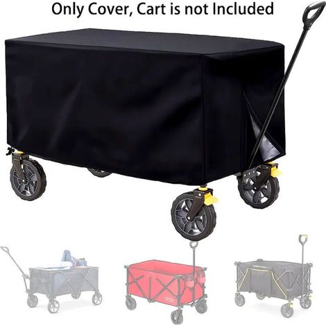 Housse de chariot de jardin pliable et imperméable en tissu Oxford pour extérieur, 97 x 61 x 56 cm (nior)