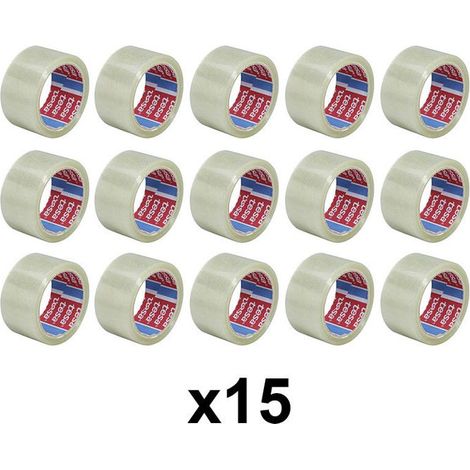 Lot de 15 rubans emballage adhésif transparent Tesa 66m x 50mm