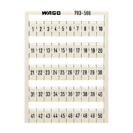 Wago 793-566 Cartes de Marquage Blanches pour Bornes (1/2)
