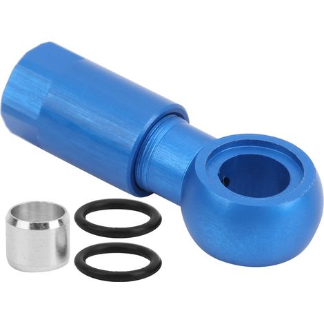 Disque d'huile de vélo en alliage d'aluminium, corps à cinq fils, connecteur à tête olive, conversion de tube d'huile bleu (1/5)