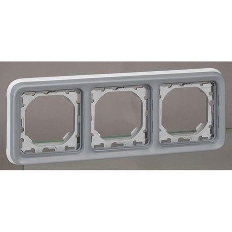 LEGRAND 069687 PLEXUS  Boîte d'encastrement horizontale 3 positions grise