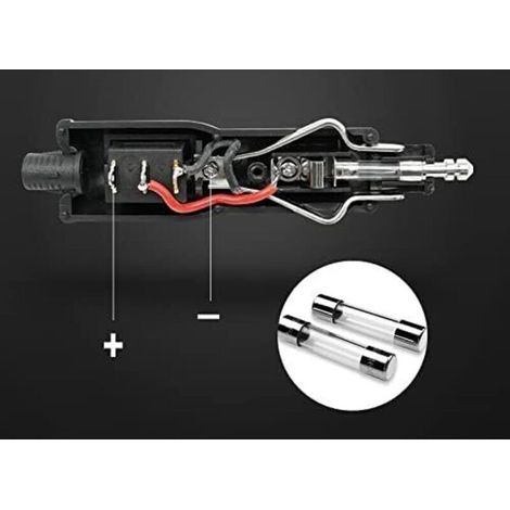 Allume Cigares Fiche, Prise Allume Cigare male univers12V, avec interrupteur et fusible pour 12mm DIN HELLA / 20mm Prise 12V-24V, Câbles jusqu'à 2 x 2,5mm² pour Camping Car Bateau Moto (2x (1/2)