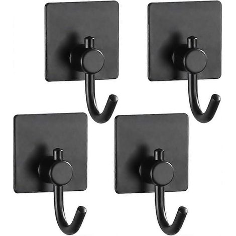 Lot de 4 patères murales autocollantes pour vêtements, cuisine, couloir et peignoir, à fixer au-dessus d'une porte.