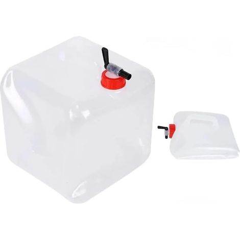 Distributeur d'eau pliable en forme de seau, idéal pour le camping et les activités de plein air, ce porte-eau plat se déploie pour servir de réservoir d'eau (15L) (1/5)