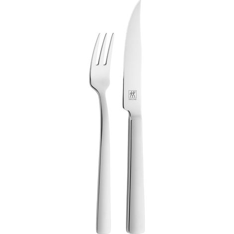 Couverts à Steak (2 pièces), Acier Inoxydable 18/10, Poli, série Dinner (1/5)
