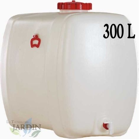 Graf – Fût en polyéthylène alimentaire 300 litres – Robinet inclus – Transparent pour contrôle niveau – Dimensions 88x61x88 cm