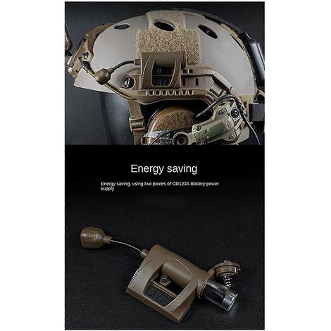 Schwarze Outdoor-Helmlampe, 3-stufige LED-Taschenlampe, Nachtlicht
