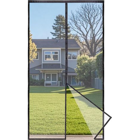 Prime Magnet-Fliegengittertür, Netzvorhang, Magnetdichtung von oben bis unten mit automatischem Schließen, hält frische Luft im Inneren (120 x 210 cm, weiß)