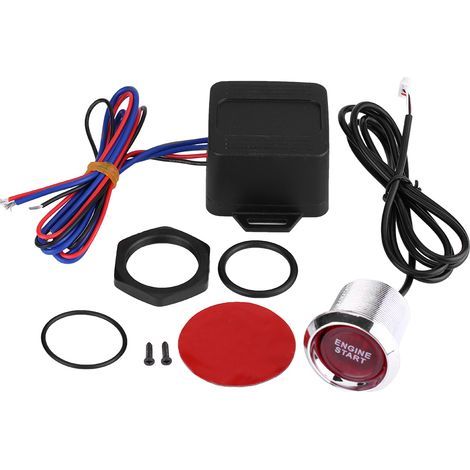 Bouton Poussoir Démarrage Moteur Universel 12V Voiture Allumage Start Rouge LED (1/5)