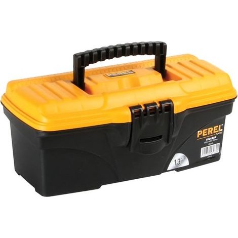 Perel – Caisse plastique 5840 32 x 16,5 x 13,6 cm – Boîte à outils avec plateau amovible – Poignée ergonomique – Protection renforcée (1/6)