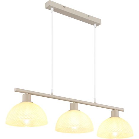 Lampe pendante à 3 lampes Selma brun sable - 1501-3S (1/3)