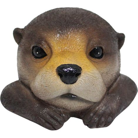 Statue Tête De Loutre - Décor Flottant Pour Étang Jardin Extérieur - Résine - 20,5 x 19,5 x 13 cm - 1 Pièce (1/5)