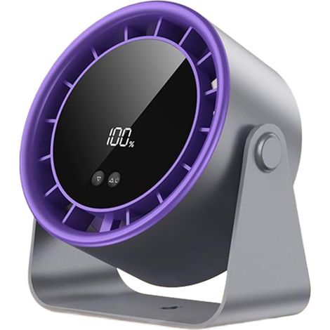 Ventilateur de Bureau Compact - 100 Vitesses Affichage Numérique Ventilateur Portable - Appareil de Rafraîchissement sans Fil Personnel pour Intérieur Extérieur Bureau Chambre (1/5)
