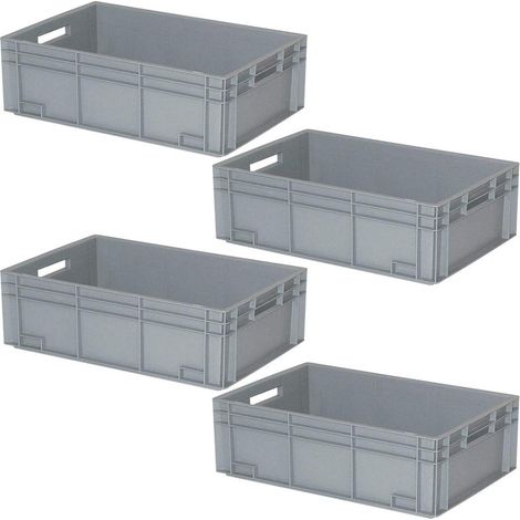 BRB Bac Euro avec 2 poignées, 600 x 400 x 235 mm, 45 l, gris