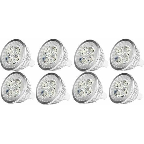RHG Ampoule LED MR16 4Watt Ampoule spot LED 12V 4W culot MR16 GU5.3, utilisée pour l'éclairage paysager, équivalent à une lampe halogène de 50 watts, blanc froid, 8 packs.- Ampoule spécifique