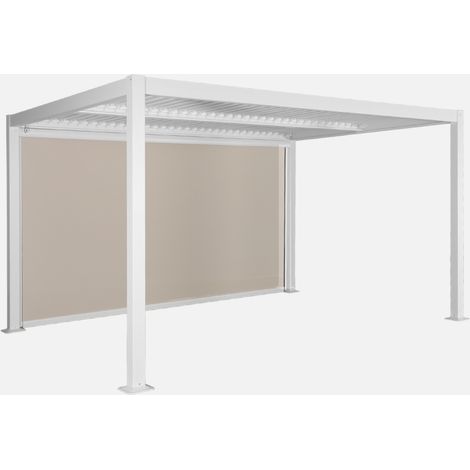 Pergola bioclimatica 3x4m in alluminio e acciaio + tenda 4m
