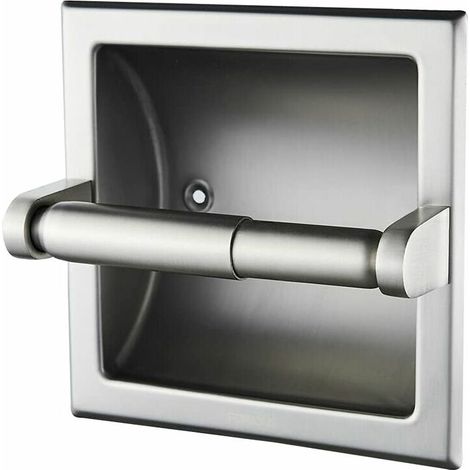 LaBlanc - Portarrollos de papel higiénico empotrado de níquel cepillado, Portarrollos de papel higiénico de pared de níquel cepillado