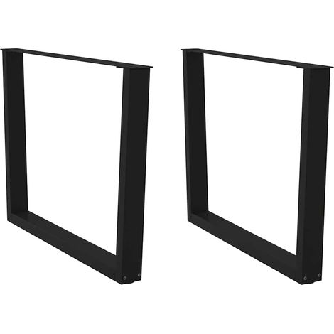 Esstisch Beine V-Form 2 Stück Schwarz 100x(72-73,3) cm Stahl