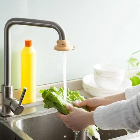 Prolongateur anti-éclaboussures pour robinet, filtre beige, aérateur, économie d'eau, compatible avec tous les robinets de cuisine et de salle de bain, installation facile (1/5)