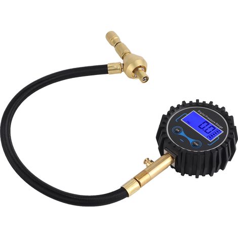 Digitales LCD-Reifenfüllgerät mit hochpräzisem Manometer, Multifunktions-Reifenentlüfter für Autos, Motorräder und Fahrräder, 12 V, 150 PSI, Digitalanzeige, Druckregler (1/5)