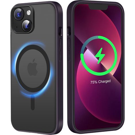 CUSTODIA PER APPLE IPHONE 14 MAGASAFE BACK CUSTODIA CON STRUTTURA IN SILICONE VIOLA (1/5)