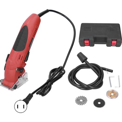 Scie circulaire électrique mini 400W lot 3 lames précision coupe outil kit avec bloc US 110V (1/5)