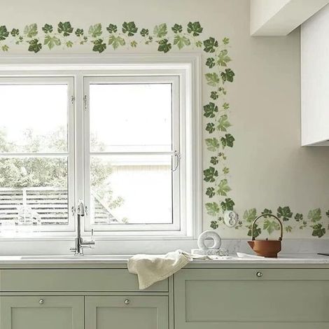 Stickers muraux FEUILLES DE VIGNE (1,7 M) I autocollant sticker mural plantes vertes lierre I Déco pour salon chambre cuisine salle de bain couloir adulte ado enfant (1/4)