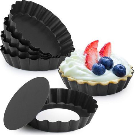 6 teiliges Set Metall Kuchenformen Kuchen und Quicheformen Einfach zu verwenden und zu reinigen zum Backen zu Hause für Fondant und Kekse Durchme (1/5)