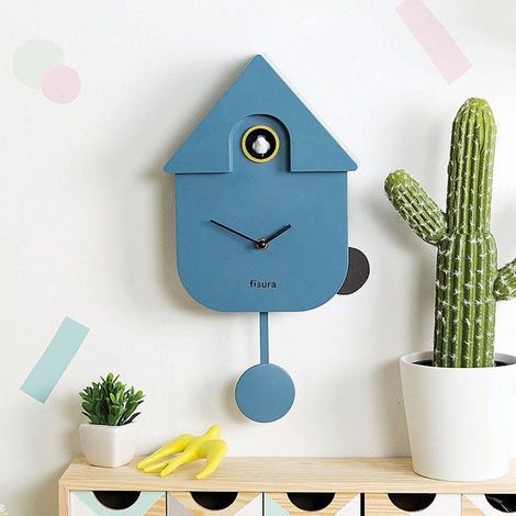 Wall Clock - FISURA - Blue Cuckoo - ABS Plastic - 21.5 cm - Indoor