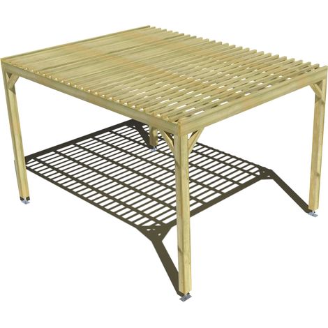 Pergola bois • 3m x 4m • indépendante • sens profondeur • lattage bois • livraison comprise