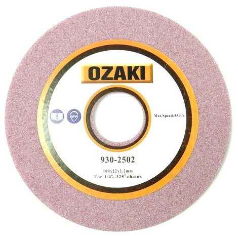 Disque affuteuse chaîne tronçonneuse 100mm – Alésage 22mm – Épaisseur 3.2mm – Pour chaînes 1/4" et 3/8"LP – Ozaki (1/2)