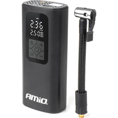 Compresor de coche inalámbrico recargable, batería externa LED USB-C 40W amio-04377 (1/5)