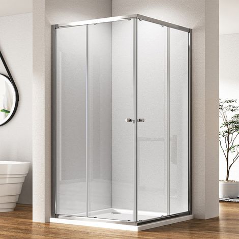 Boromal 75x75x185 Eckeinstieg Duschkabine Duschabtrennung Duschwand Schiebetür Esg-Glas