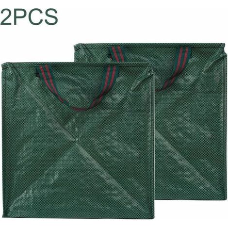 royaluxe - Sacs de déchets de jardin Heavy Duty Square Lawn Green Collecte de déchets réutilisables 2 pièces, Extérieur (1/4)