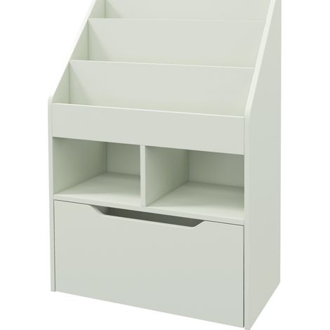 Librería infantil con cajón, 3 compartimentos, 2 nichos, verde claro OKMYHOME (1/5)