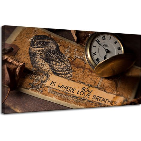 Leinwanddruck Vintage-Retro-Uhr 120x60 cm