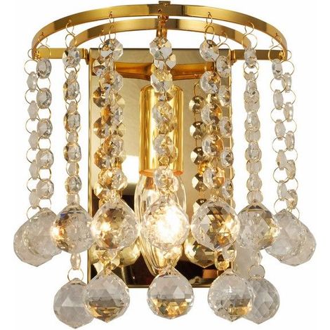 Applique glamour oro con cristalli London Crystal E14