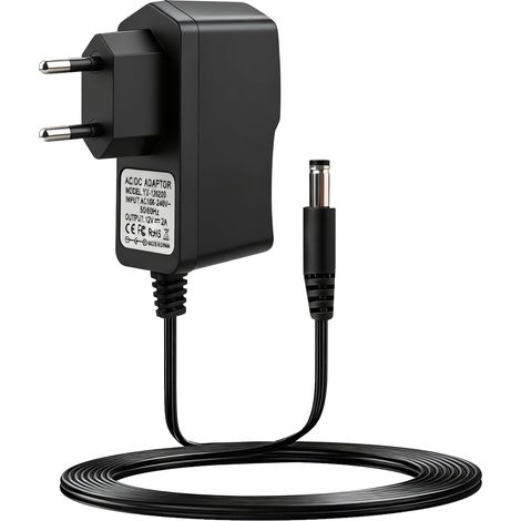12V 2A Universal-Netzteil 100-240V, Leistungstransformator für LED-Streifen, Router, Überwachungskameras, elektronische Geräte, LED-Streifen (5,5  2,1 mm)