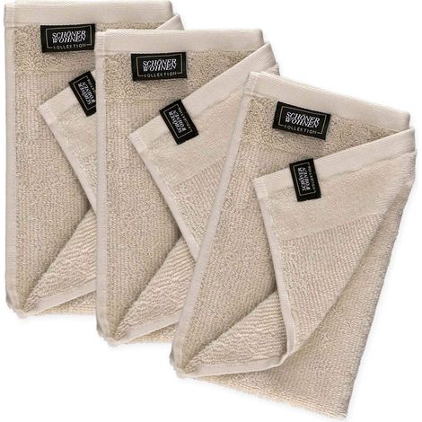 SCHÖNER WOHNEN serviette pour invités SENSE - Lot de 3 30x50 cm, beige